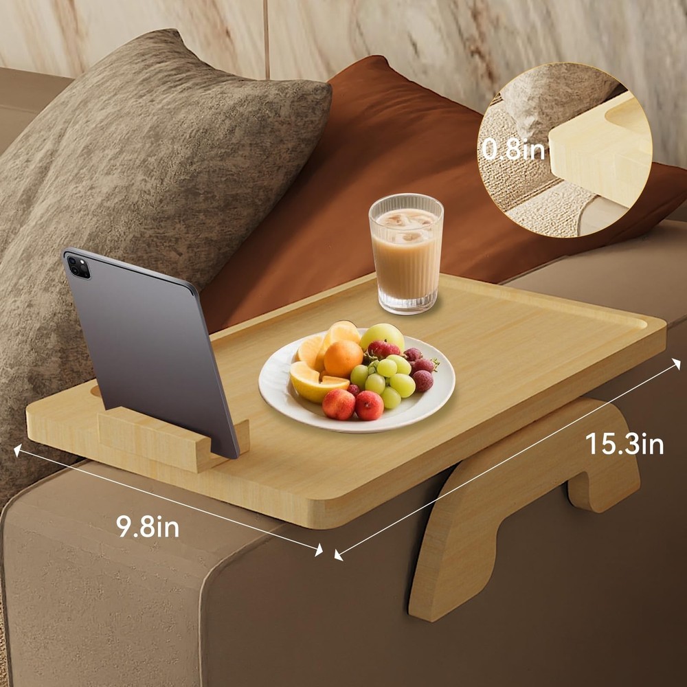 Couch Trays & Sofa Armrest Table - Multi-Functional Arm Trayes for Couch, Per...