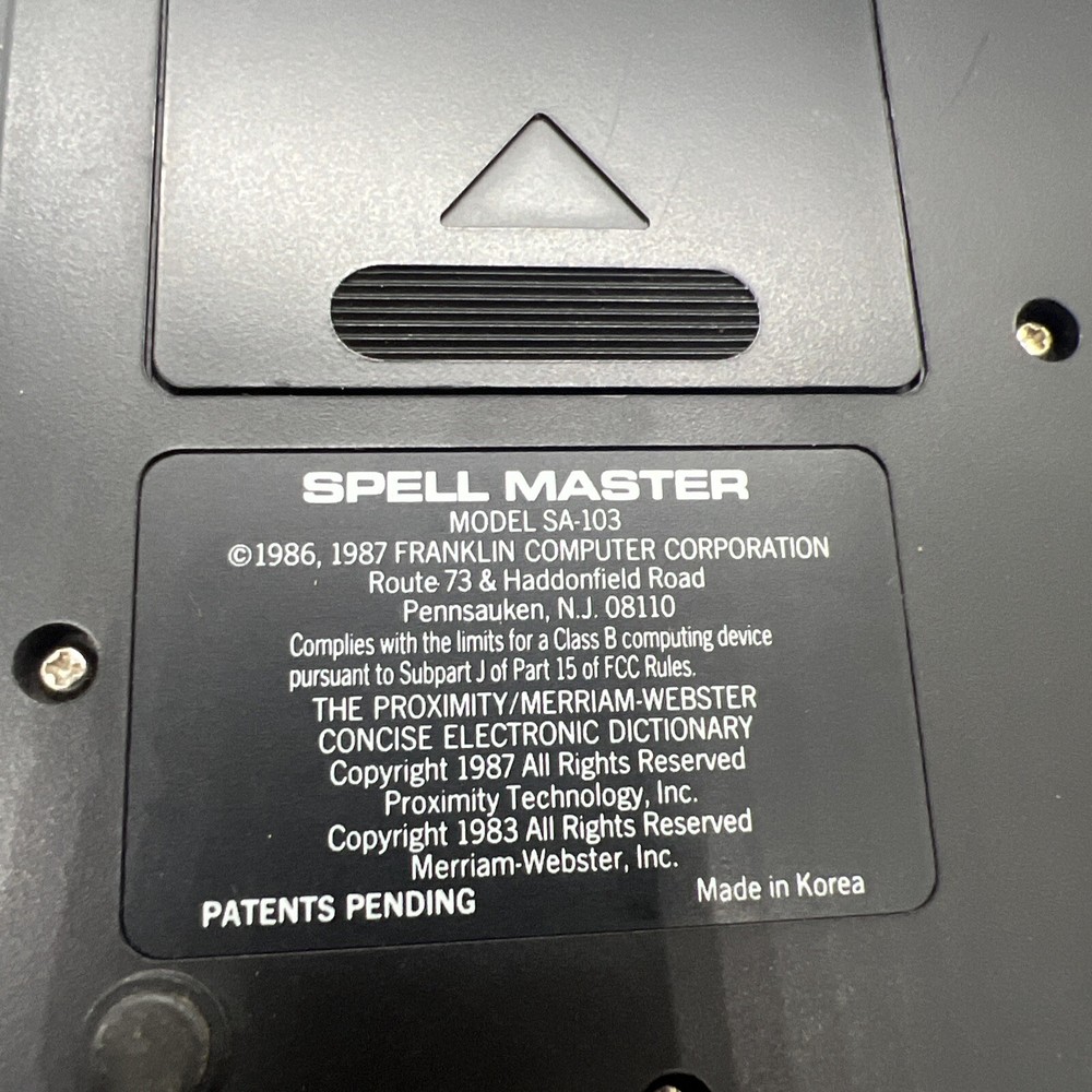 Franklin Computer Spell Master SA-103 Linguistic Technology Works Great Tested
