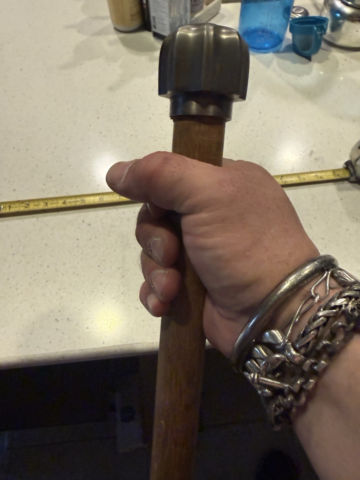 Custom medieval renaissance Steel Head Mace With Oak Handle
