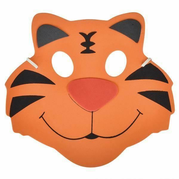 12 FOAM ZOO ANIMAL MASKS Kids Party Favor Lion Tiger Giraffe Monkey