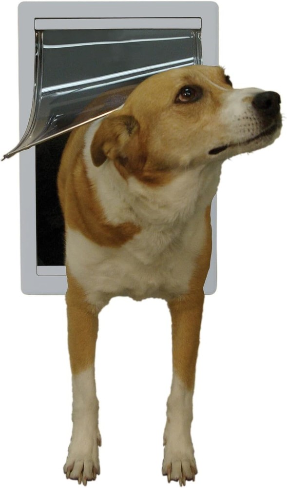 Versatile Telescoping Plastic Pet Door for Medium Breeds - Easy Installation