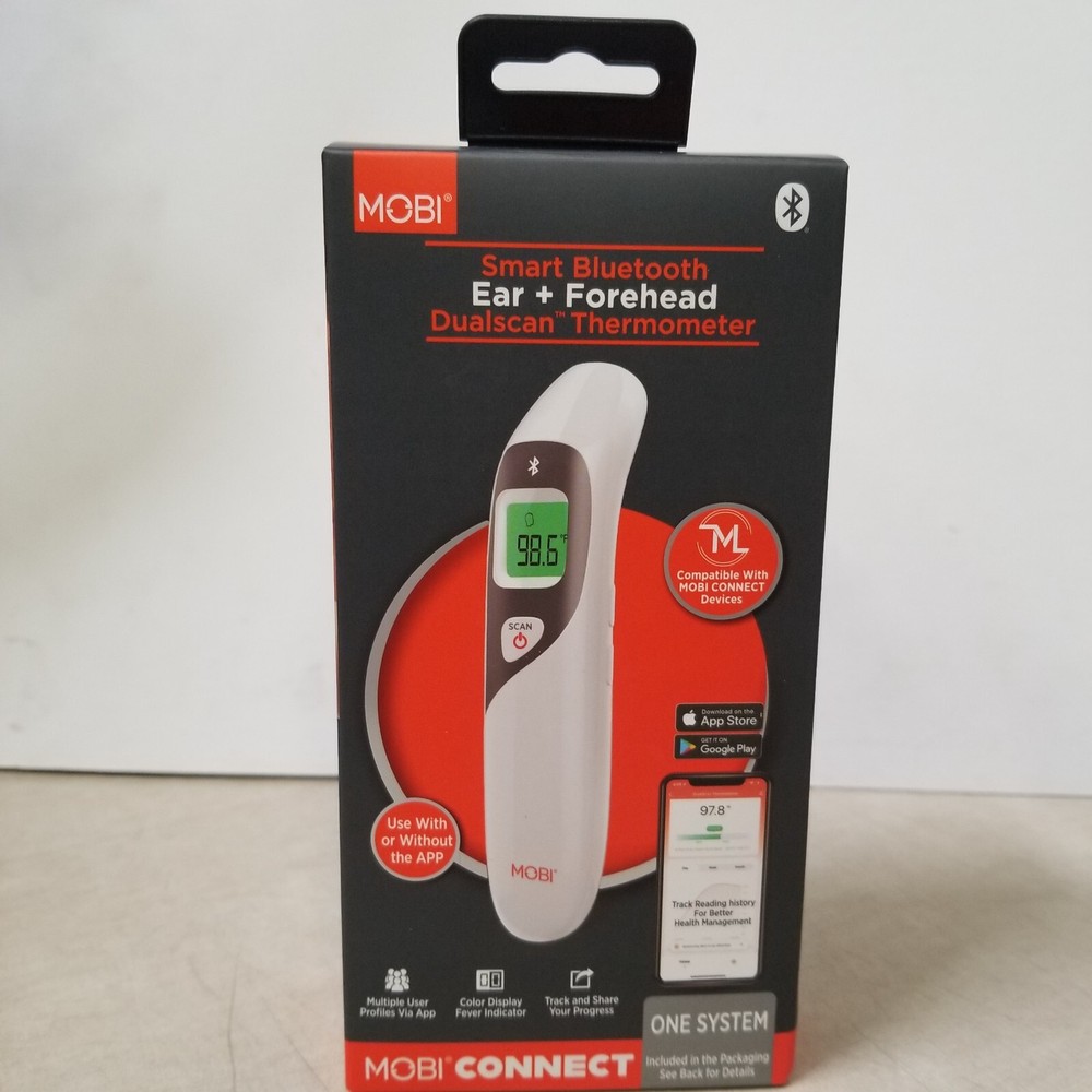MOBI CONNECT Smart DualSca Bluetooth Ear & Forehead Thermometer with App Control