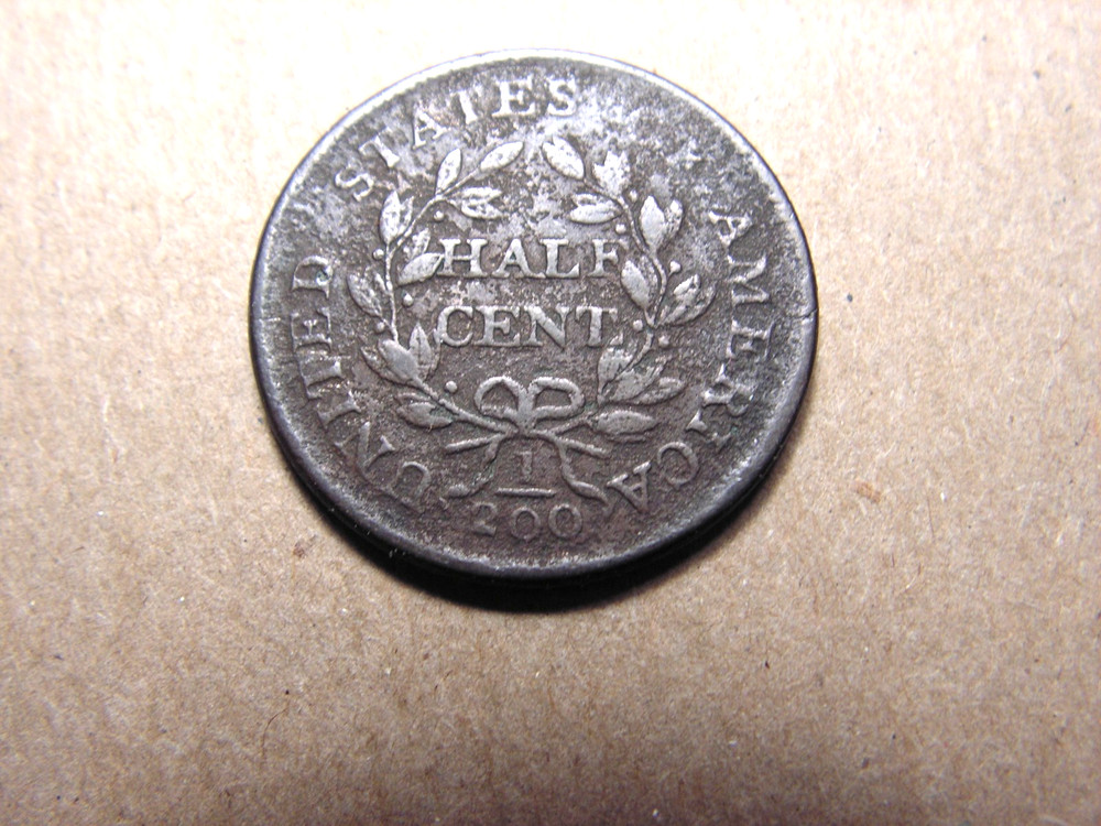 1804 Draped Bust Half Cent, Crosslet 4 Stems.