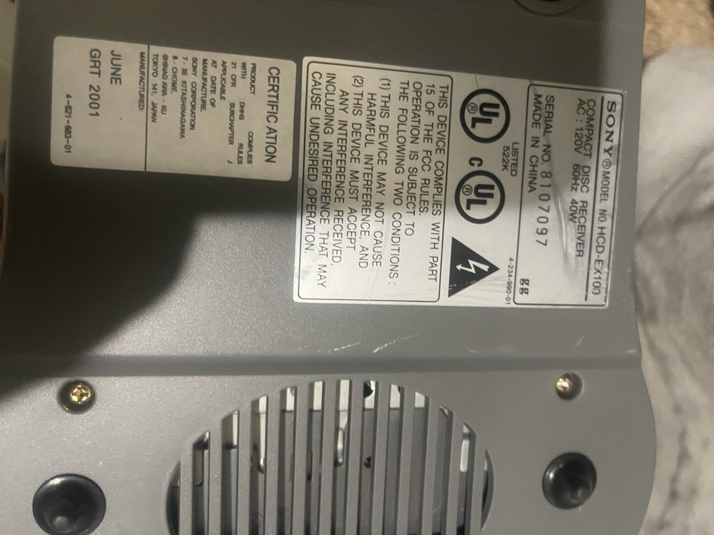 SONY CMT-EX100 MICRO HI-FI COMPONENT SYSTEM Working