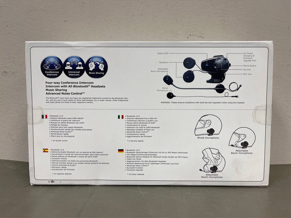 SMH10 Motorcycle Bluetooth Headset & Intercom with Universal Microphone Kit