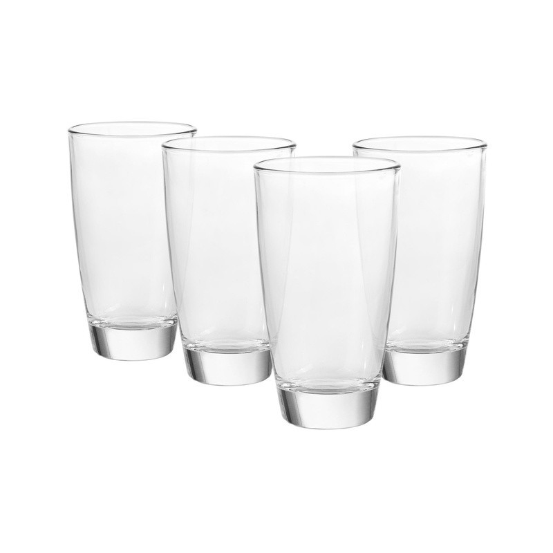 Clear Glass Drinkware Set 17 oz Stackable Beverage Glasses Durable 8 Count New