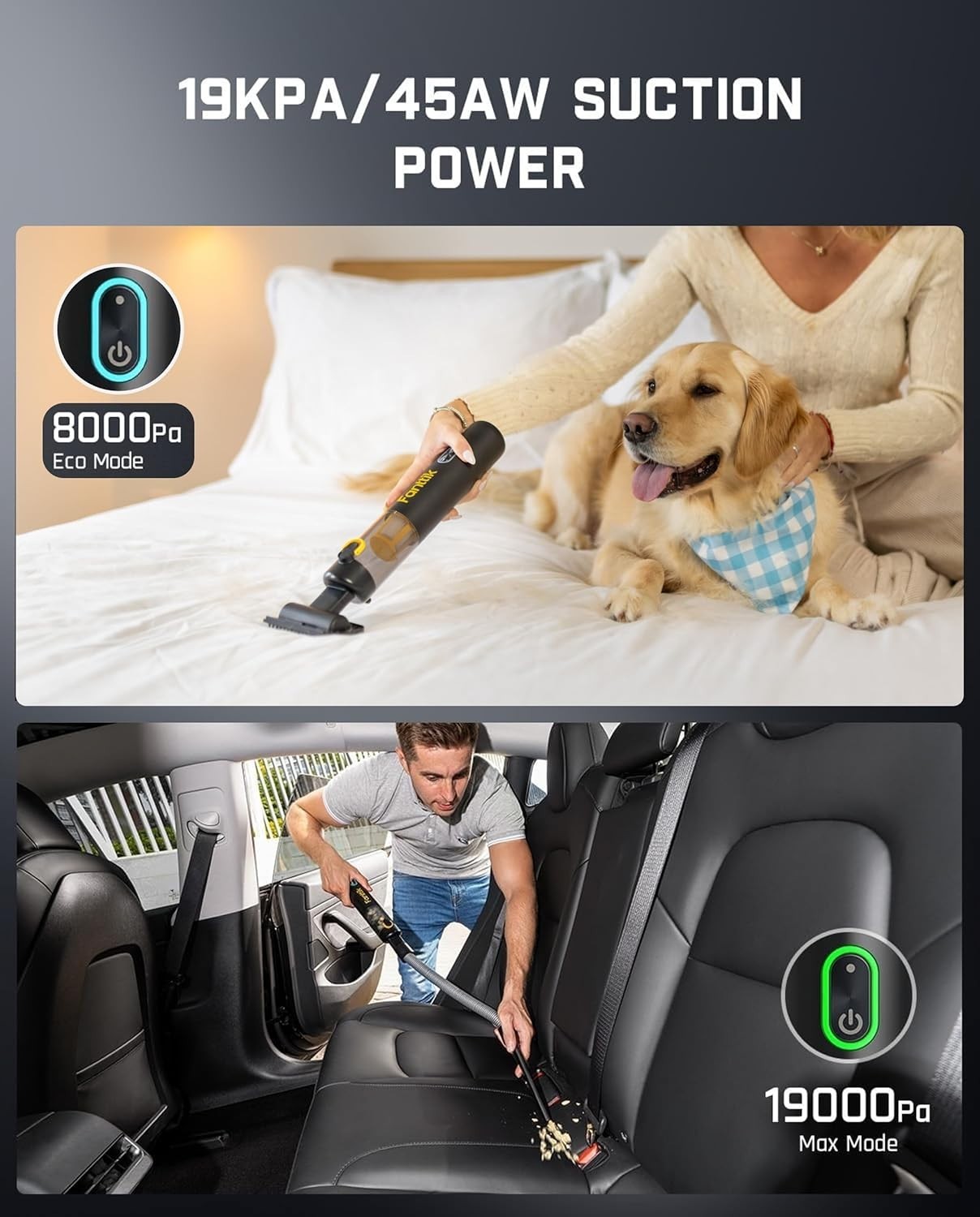 New Slim V8 APEX Car Vacuum, 4-in-1 Portable Mini Cordless Vacuum.
