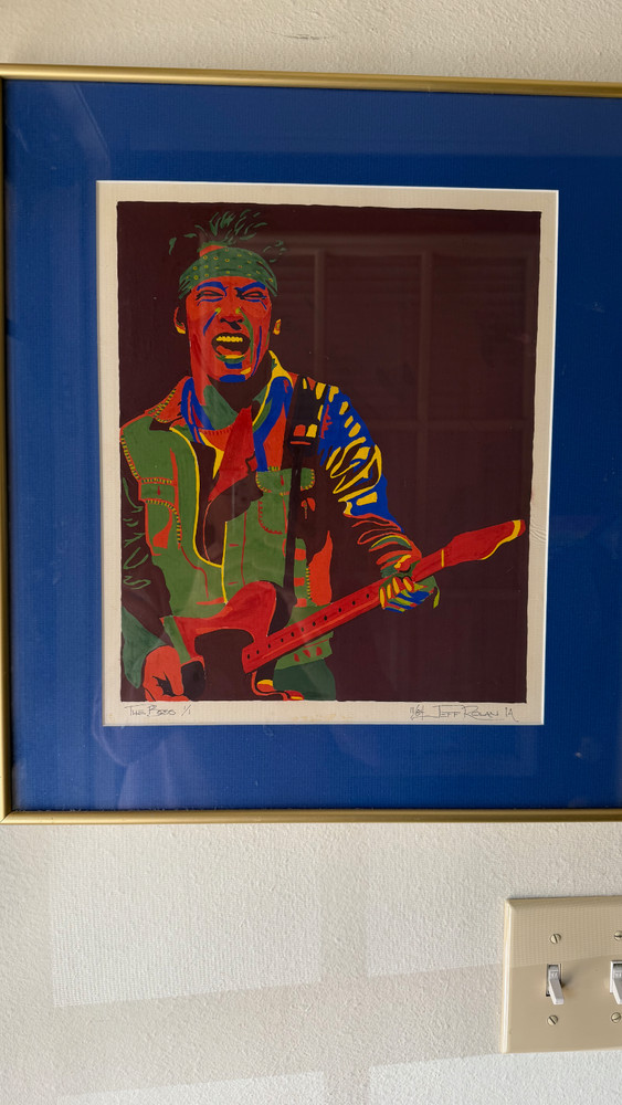 Bruce Springsteen Original Signed Lithograph 12x18 Live Performance Art - Framed