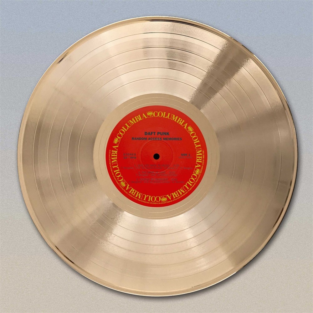 Daft Punk "Random Access Memories"  Gold LP Record wall art