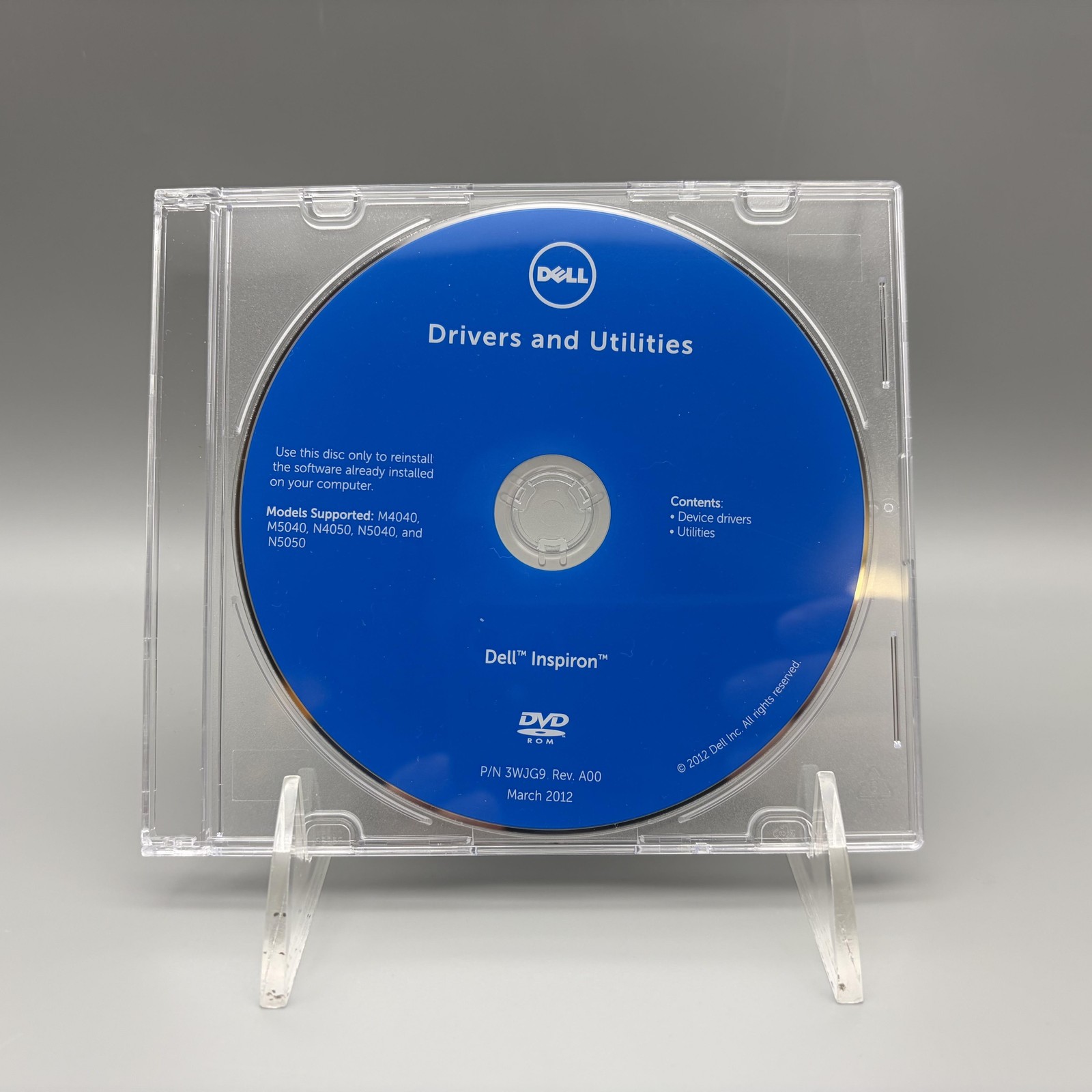 2012 Dell Inspiron Drivers And Utilities DVD 3WJG9 M4040 M5040 N4050 N5040 N5050