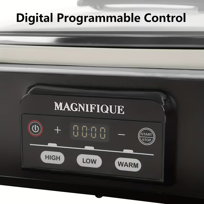 1pc 4-Quart Programmable Slow Cooker with Classic Ceramic Liner for Small Kitche