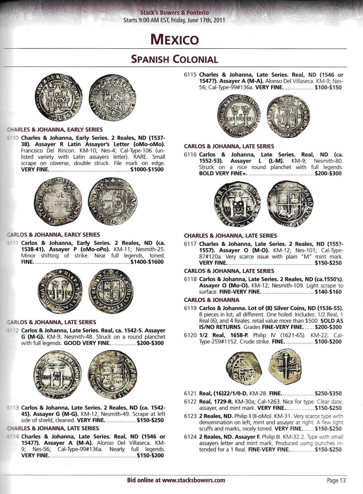 EXTENSIVE MEXICAN COINAGE IN THIS CATALOG