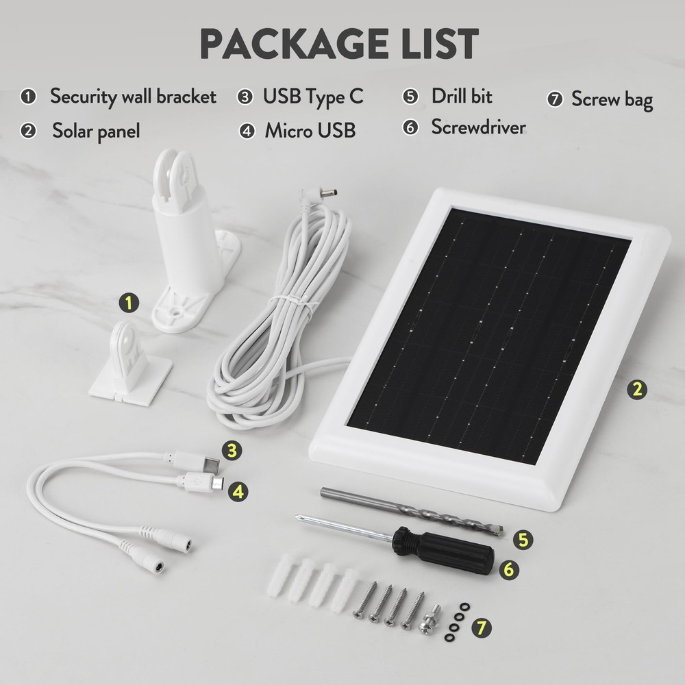 Ring Solar Panel(2nd Generation), 2-Pack 5W 5W--2Pack White(8.7inch)