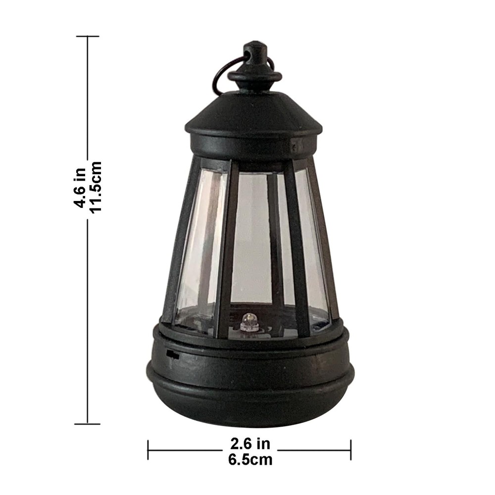 Killoywin Outdoor Figurine Mini Solar Lantern Replacement LED DIY Small Black