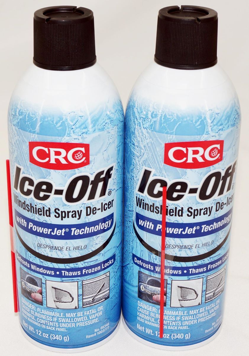 2 Pack CRC 05346 Ice-Off Windshield Spray De-Icer 12 Oz Melts Ice Snow Frost