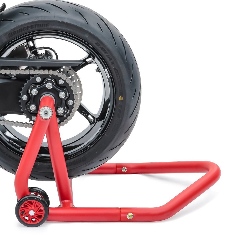 Single Sided Rear Paddock Stand Constands Single One left no Pin red