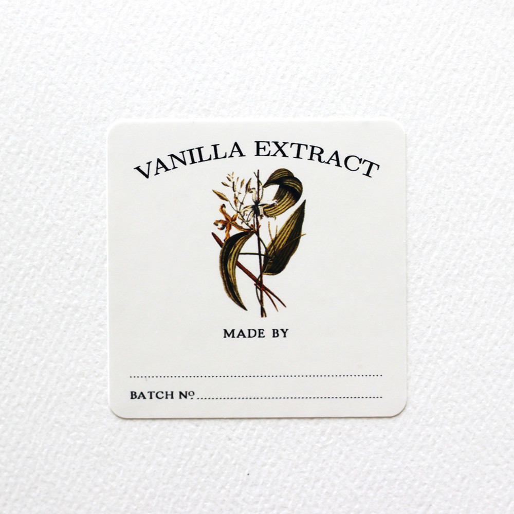 Vanilla Extract Labels - 2" square. Package of 12
