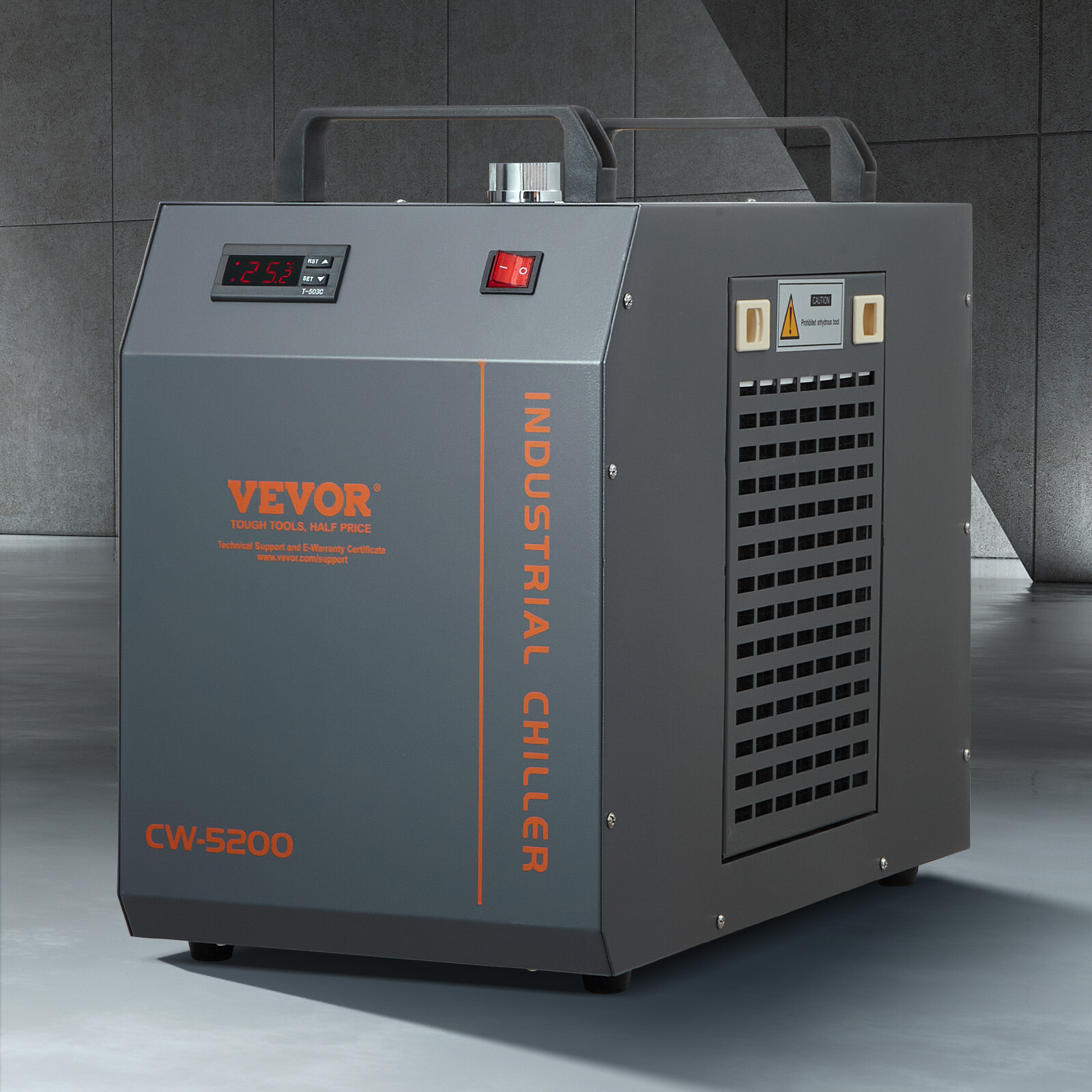 VEVOR Industrial Water Chiller CW-5200 7L 13L/min Laser Chiller with Compressor