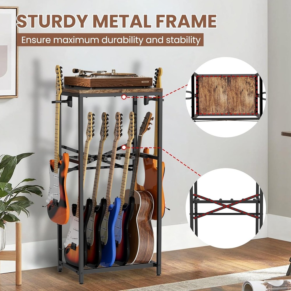 Guitar Stand for Multiple Guitars Guitar Rack Rustic Guitars Display Stand