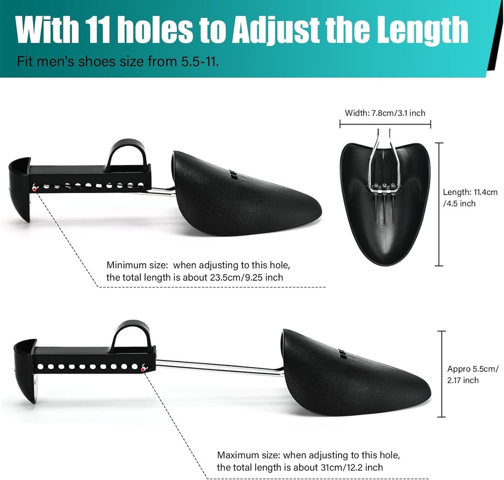 EchoDone 5 Pairs Practical Adjustable Length Men Shoe Tree Shoe Stretcher Boot H