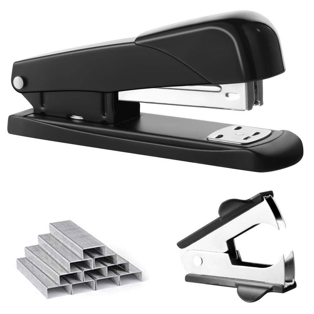 Office Stapler Black, Automatic, 25 Sheet Capacity, With 1000 Staples