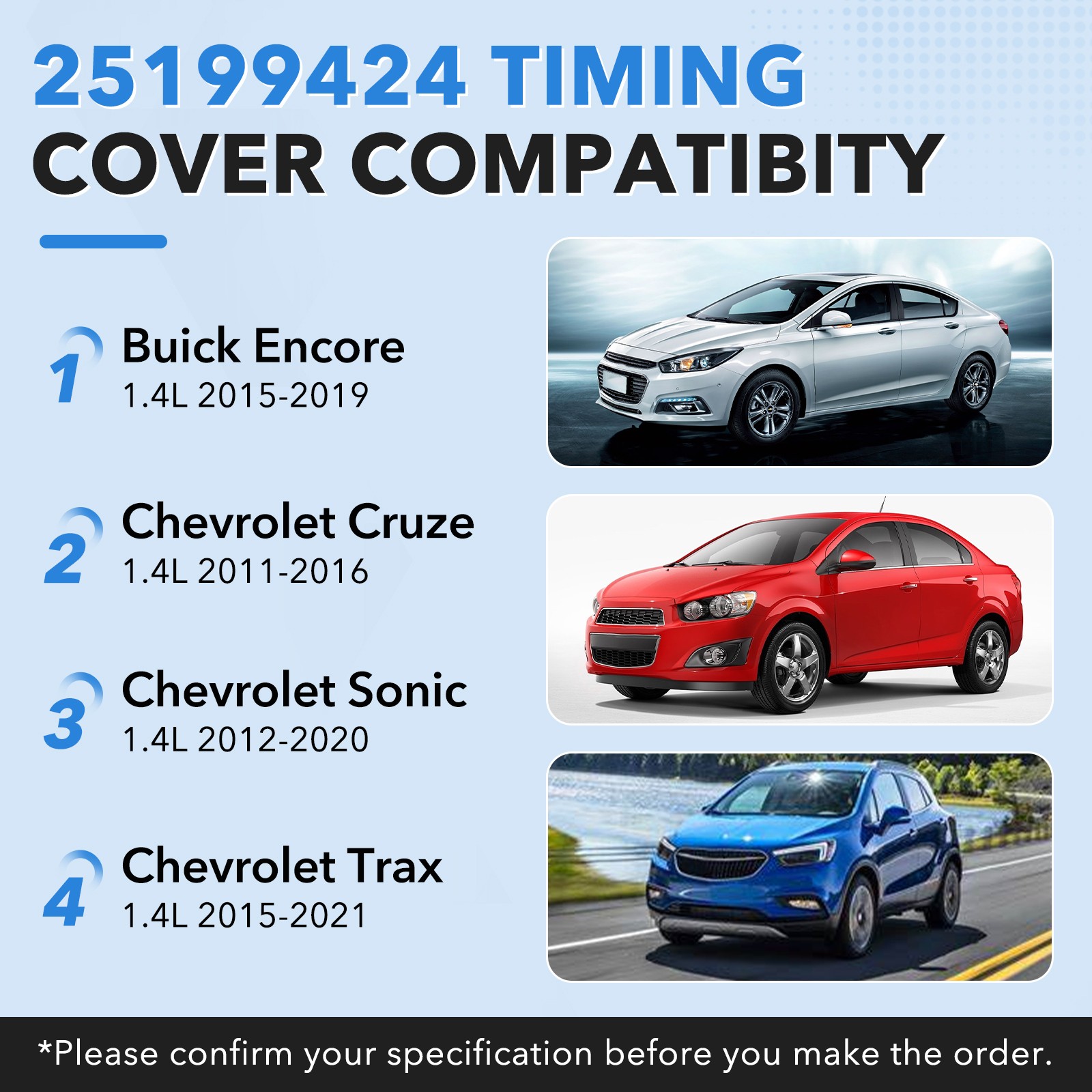 Timing Chain Head Gasket Oil Pump Kit for 2011-2016 Chevy Sonic Cruze Buick 1.4L