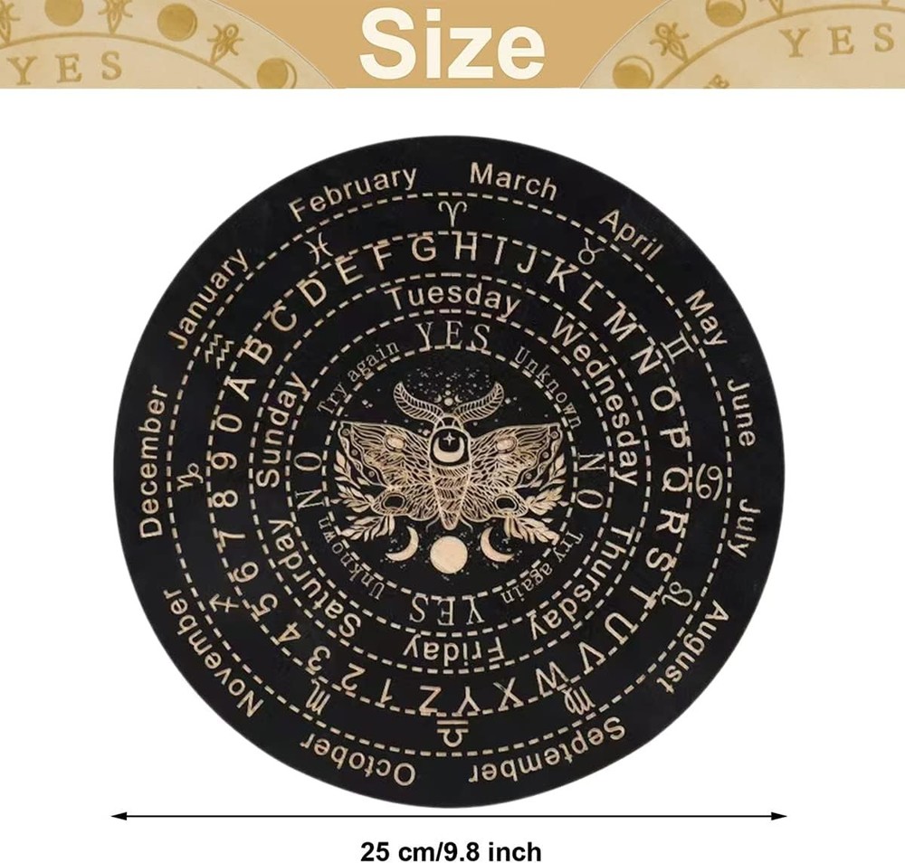 Pendulum Board Dowsing Divination Wooden Pendulum Board Dowsing with Crystal ...