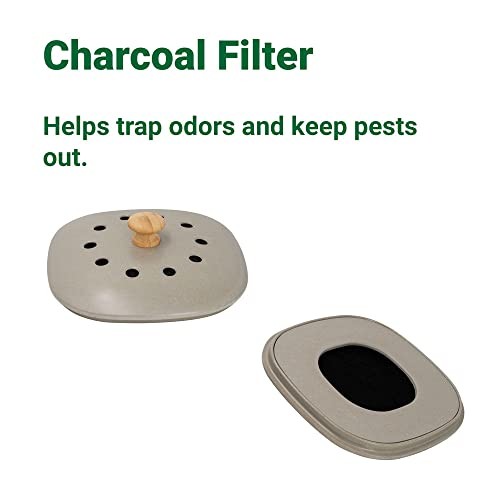 Bamboo Fiber Kitchen Compost Bin (Grey) Gray