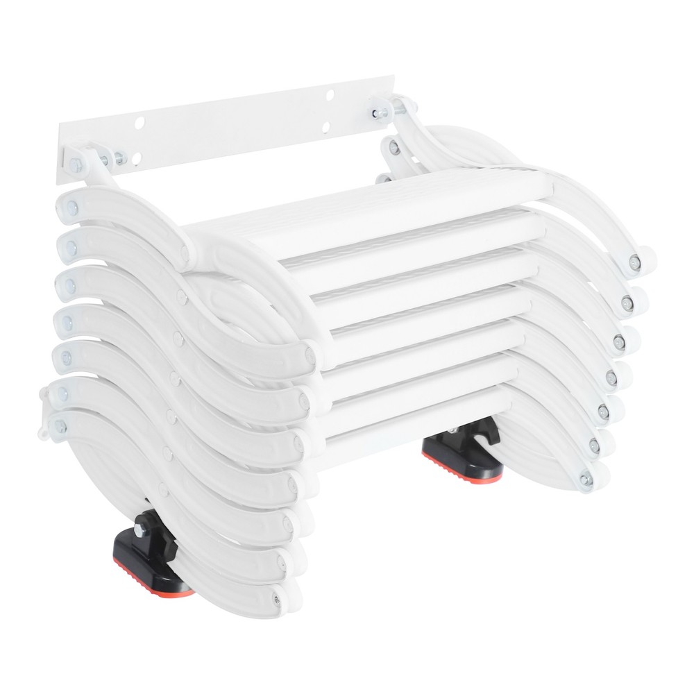 Retractable Pull-Down Attic Ladder -68.9" Wall Mounted Folding Loft Ladder Stair