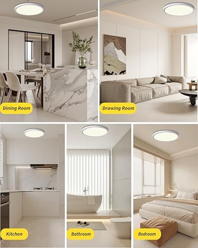 4Pack 12 Inch Dimmable LED Flush Mount Ceiling Dimmable-12Inch-4Pack White