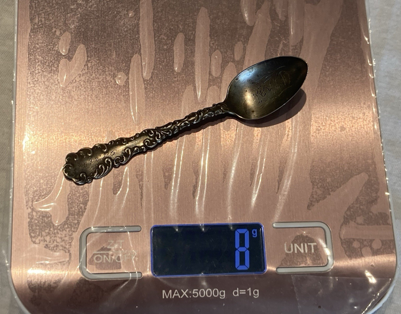 Robert Wallace & Sons RW&S Sterling Silver Spoon 1892 ETHEL Monogram Feb 24 1894