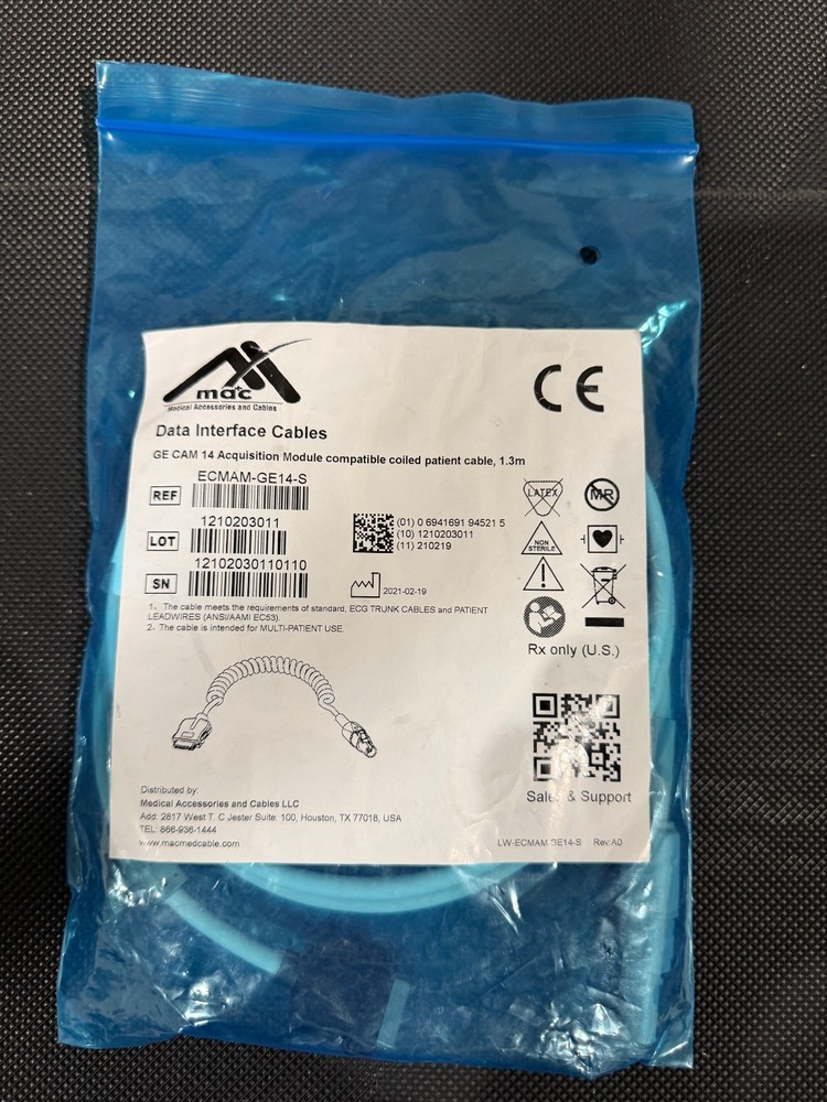 DATA INTERFACE CABLES GE CAM 14 ACQUISITION MODULE COMPATIBLE COLLED CABLE 1.3m