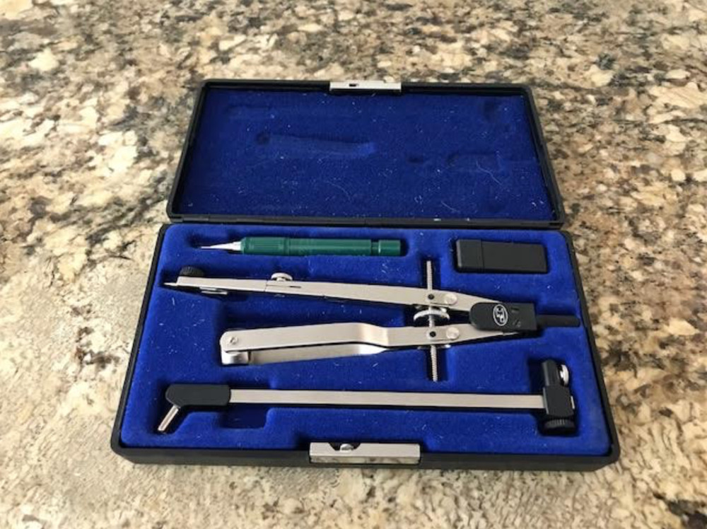 Fullerton 2121-00 Compass Drafting tool in case