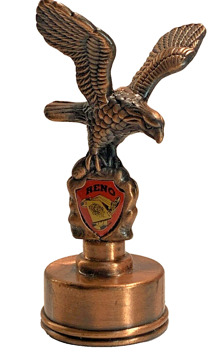 Vintage Metal Pencil Sharpener Reno Nevada Eagle Statue Casino Souvenir PSA3