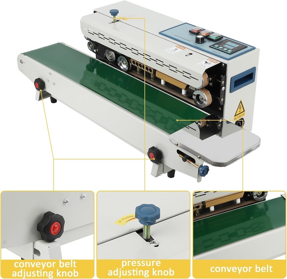 Continuous Band Sealer Automatic Horizontal Sealing Digital Temperature Control