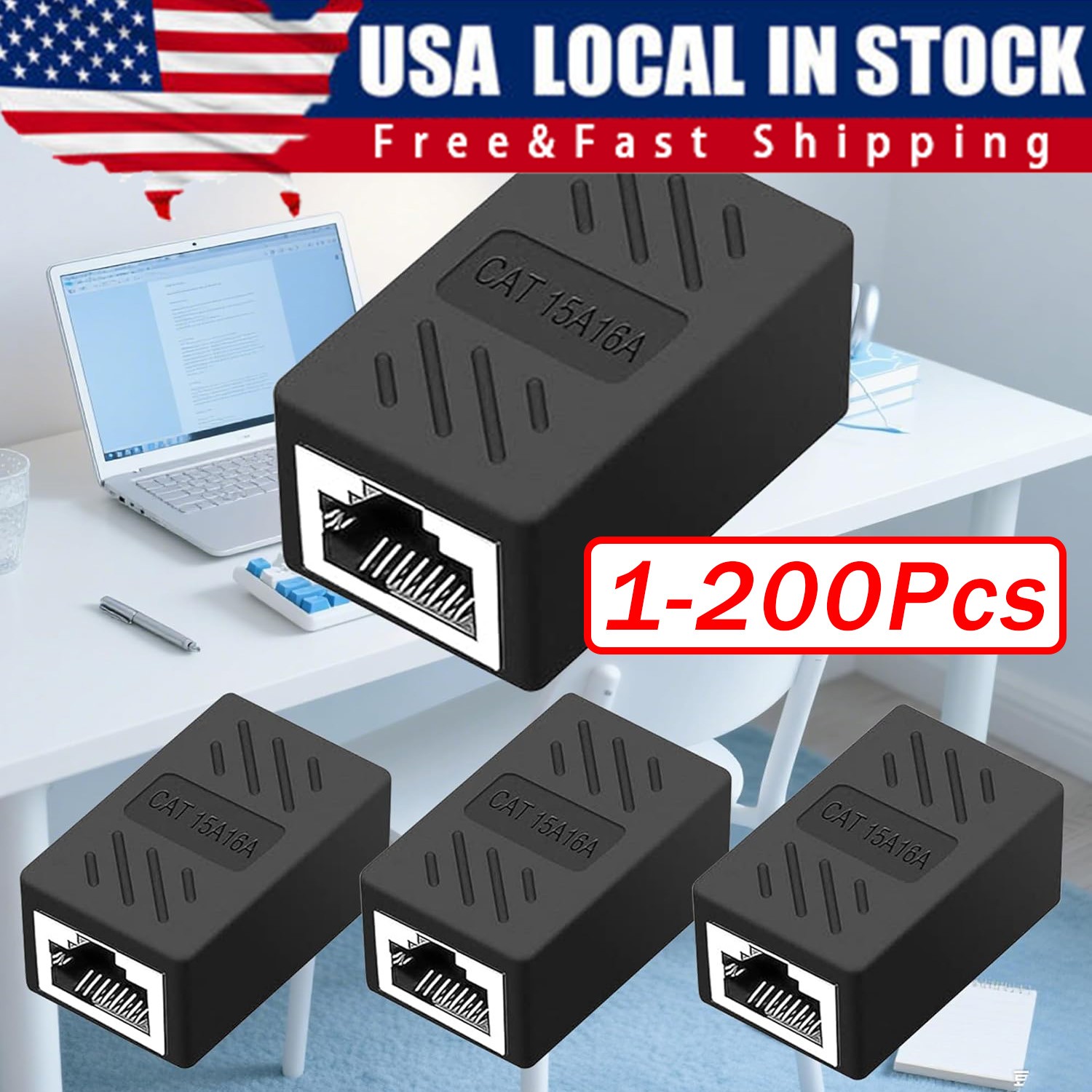 RJ45 Inline Coupler Cat7 Cat6 Cat5e Cat5 Ethernet LAN Network Cable Adapter Lot