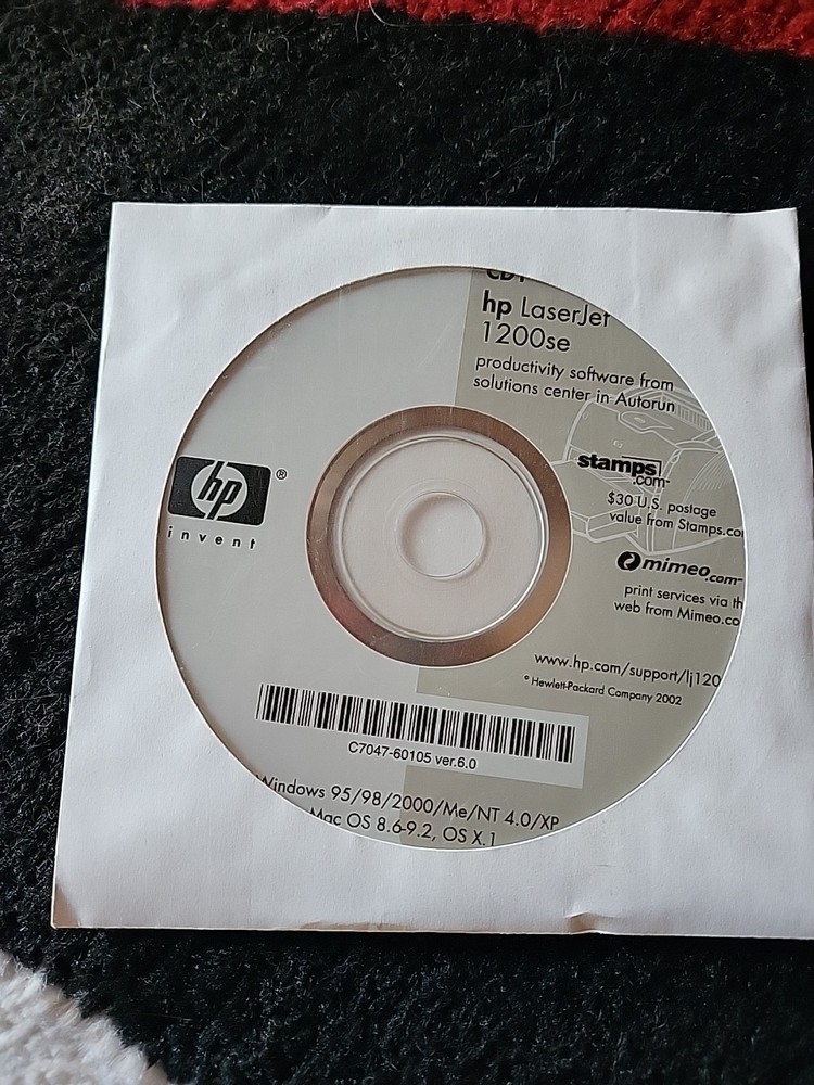 HP LaserJet 1200se CD-ROM Driver & Software Disk – Windows & Mac OS – 2002 CD