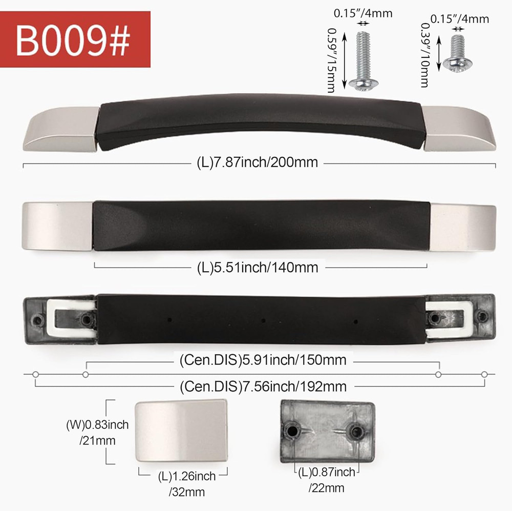 Black Flexible Spare Strap Handle Grip Replacement for Suitcase Luggage Case (B0