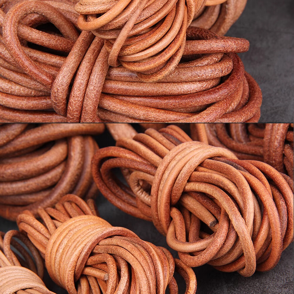 Round Cow Leather Cord Lace Rope Weave String for Necklace Bracelet Bag 16FT