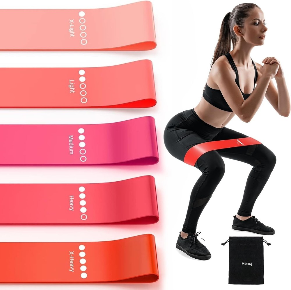 Resistance Bands for Working Out, 5-Pack Elastic Exercise Strength Training