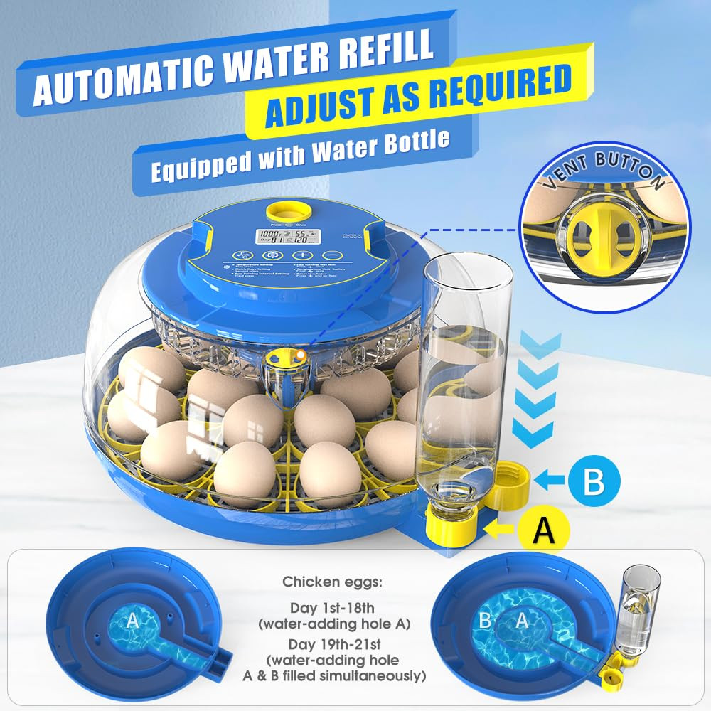 Incubators for Hatching Eggs，18 Egg Incubator,Egg Incubator with Automatic Egg T
