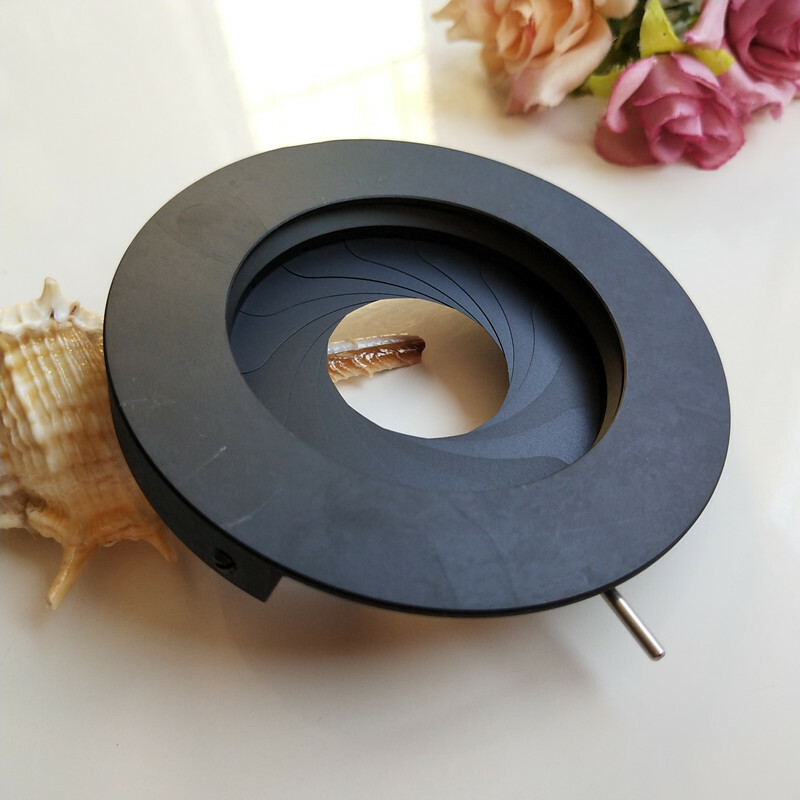 Adjustable Aperture 3-52mm Iris Diaphragm M4 Thread With Supporting Bracket