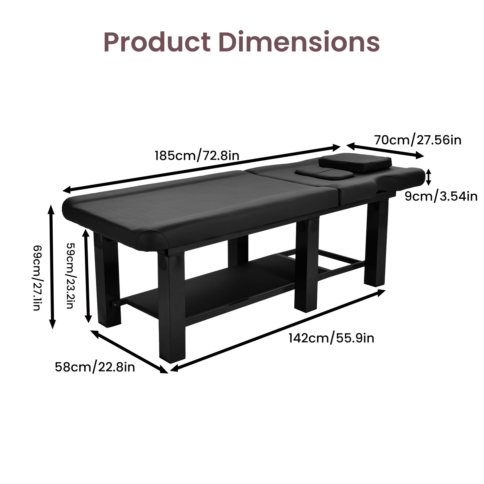 Stationary Massage Table for Treatment Table Physical Therapy Table Spa Facial