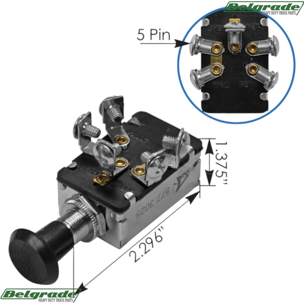 577.3025 Universal Headlamp Switch 3 Position - 35308