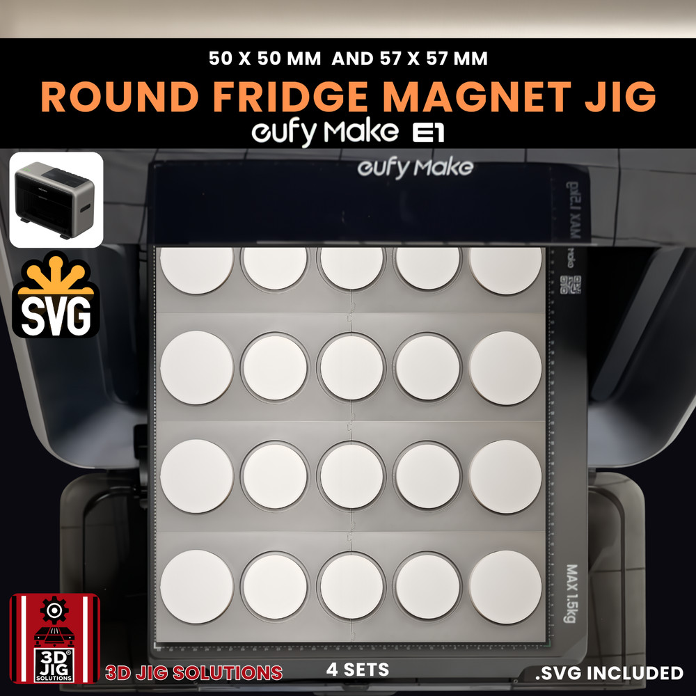 EufyMake E1 UV Printer Jig | Round Magnet Template