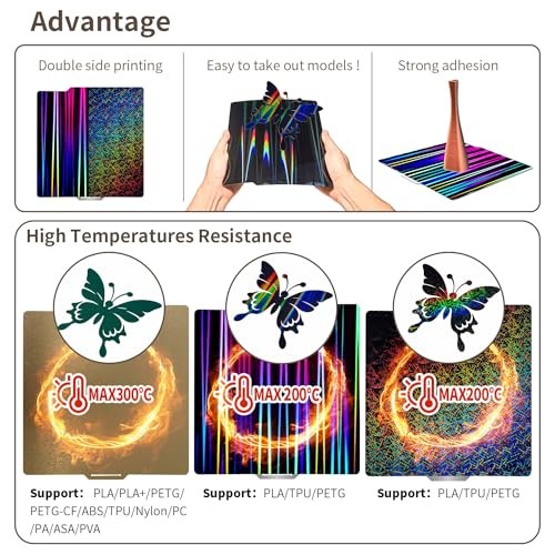 【2pcs with 3 Patterns】257x257mm Flexible Build Plate for Bambu Lab