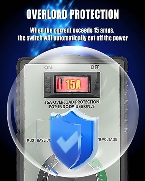 Variable Speed Controller, 120V 15 AMP AC Motor Variable Voltage Regulator