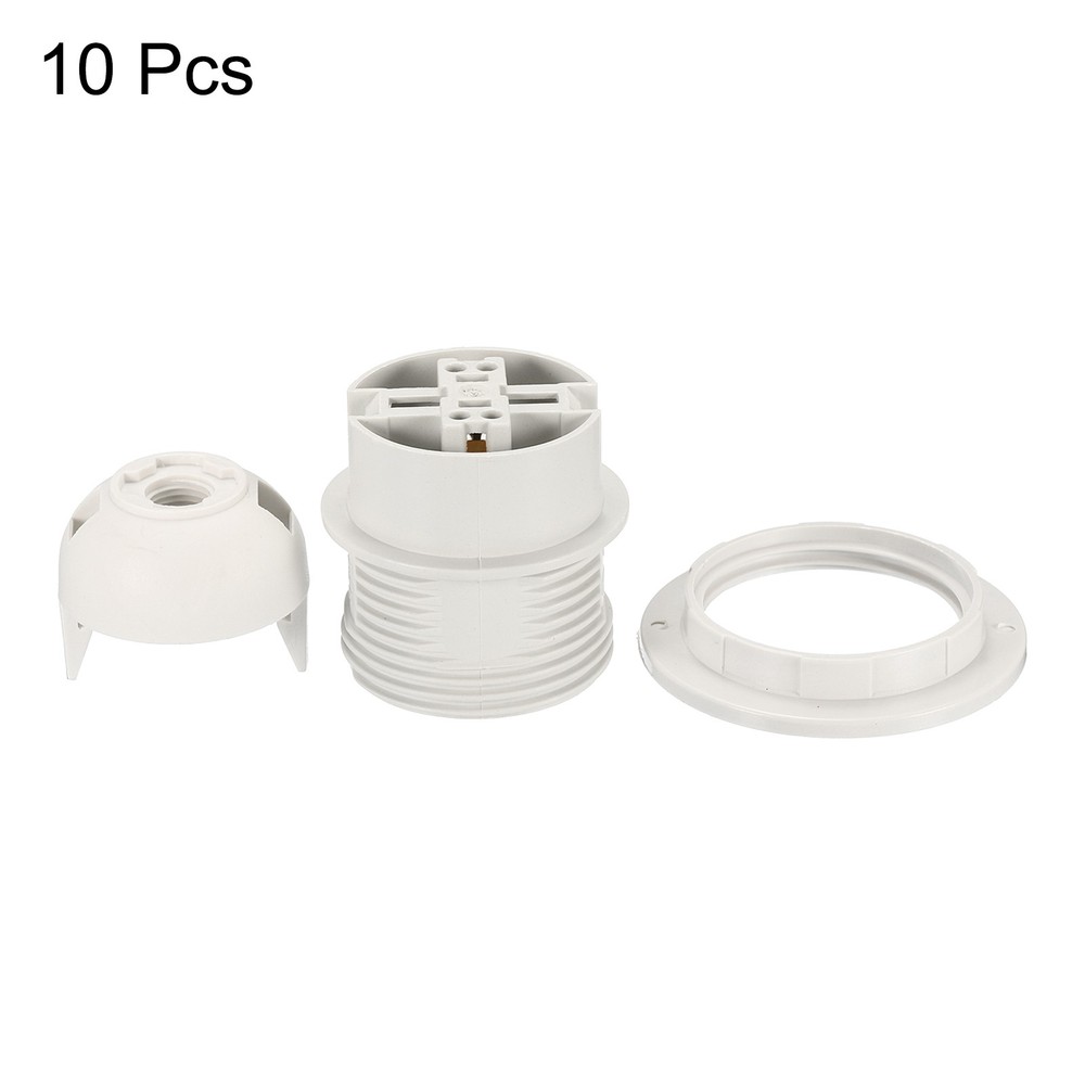 10Pcs E26/E27 Bulb Socket 58x39mm Screw Thread 24mm LED Lamp Holder White