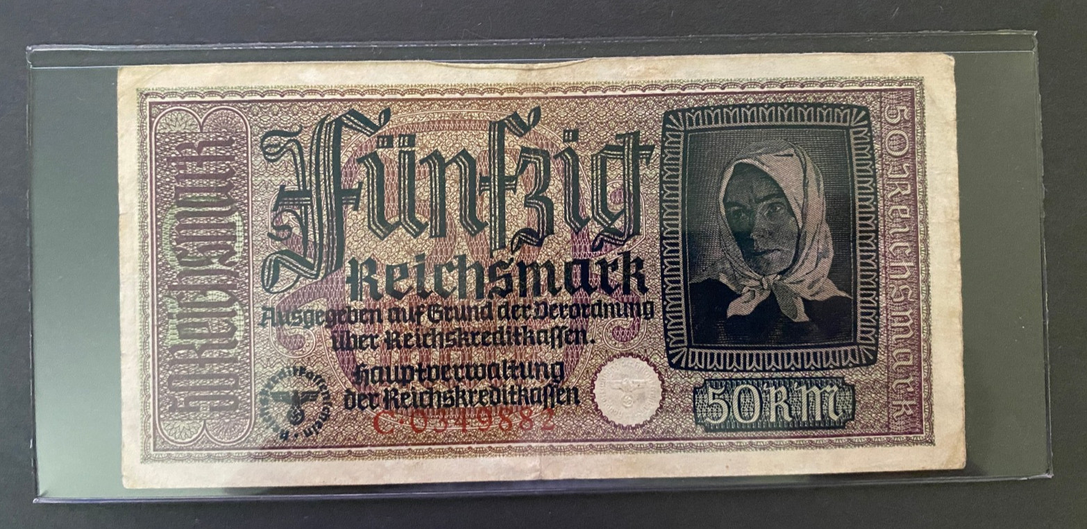 WWII Germany 50 Reichsmark 1940–1945 Reichskreditkassen Note Rare Issue
