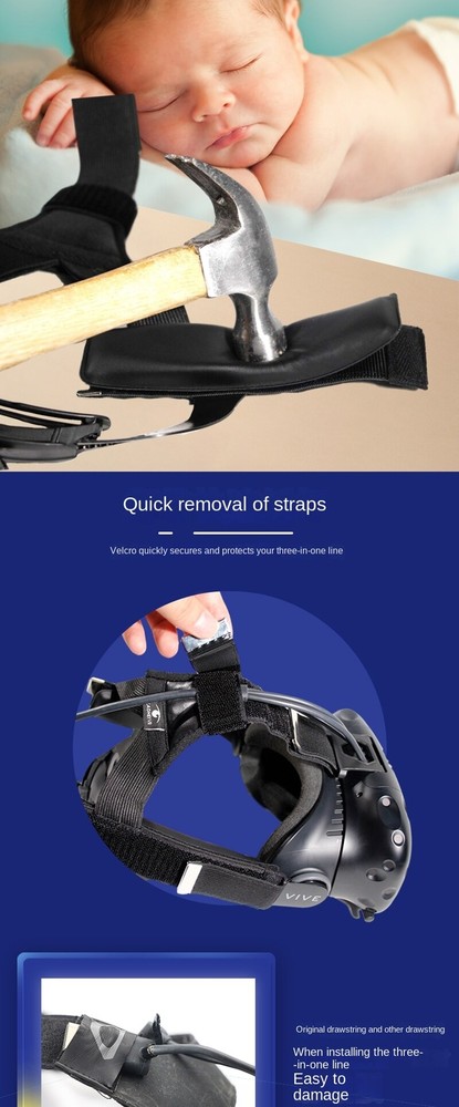 Improved Replacement VR Headband Head Strap Breathable for HTC Vive Adjustable